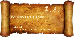 Paukovits Alexa névjegykártya
